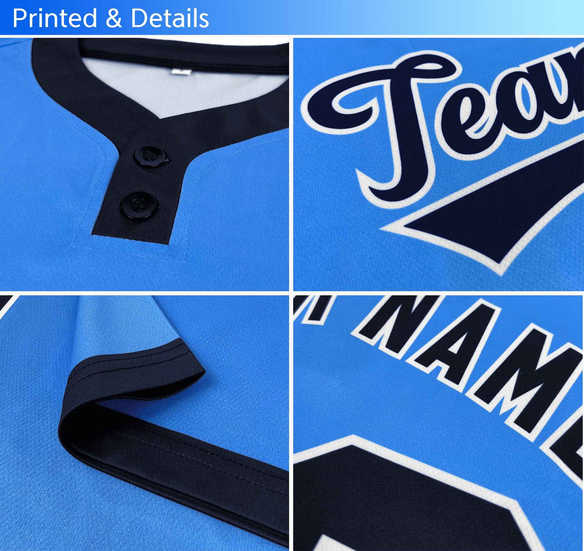 Custom Red Black Stripe Fashion Authentic Two-Button Softball Jersey